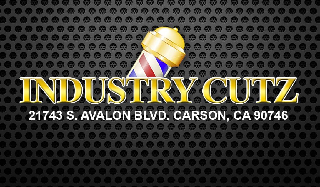 industry cutz logo on black metallic card